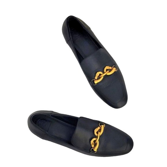 Tory Burch Shoes - TORY BURCH Jessa Horsebit Loafer Black Leather Horsehead Flat Shoe